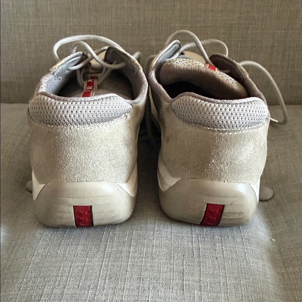 Prada Women’s America’s Cup Sneakers - Off White/Grey Size 40/10 - Picture 8 of 9